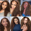 4x4/5x5/13x4 Chocolate Brown Curly Lace Front Wigs Human Hair Colored HD Lace Wigs Pre Plucked Natural Hairline - Ossilee Hair