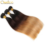 4 Bundles 1B/4/27 Ombre Brazilian Straight Human Hair Weave Bundles New Arrival - Ossilee Hair