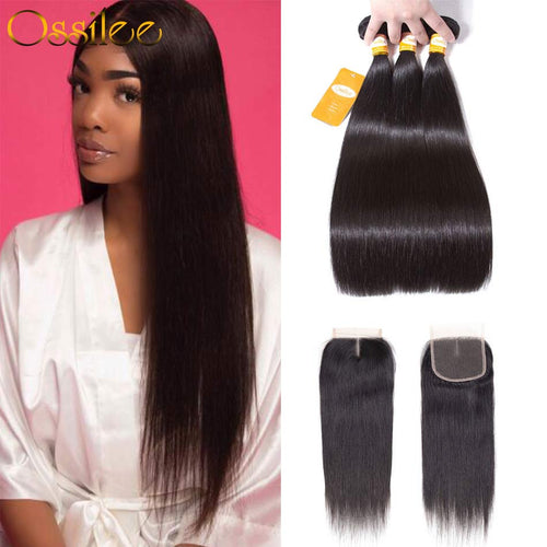 9A Unprocessed Virgin Human Hair With 4x4 Lace Closure Top Quality - Ossilee Hair