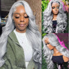 5x5 HD Lace Closure Wig Body Wave Grey Lace Front Wig Dark Ash Blonde Human Hair Closure Wigs Customized - Ossilee Hair