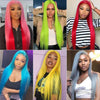 Colore Wigs Straight Human Hair 13x4 HD Lace Front Wigs Blue/Green/Pink/Yellow Color - Ossilee Hair