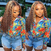 Highlight Brown Deep Wave 4x4 HD Lace Closure Wig Highlight Piano Color Glueless Human Hair Wig - Ossilee Hair