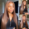 Color 4 Chocolate Brown Lace Front Wigs 4x4/13x4 Straight Human Hair Closure Wigs 10A Grade - Ossilee Hair