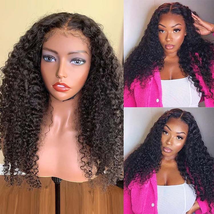 4x4/13x4 Kinky Curly Lace Front Wigs HD Transparent Lace Wigs Human Hair Closure Wigs 9A Grade - Ossilee Hair