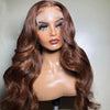 Color 4 Chocolate Brown Lace Front Wigs 4x4/13x4 Body Wave Human Hair Closure Wigs 10A Grade - Ossilee Hair
