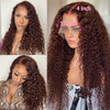 Chocolate Brown Water Wave Wig 13x4 HD Lace Frontal Wig Human Hair - Ossilee Hair