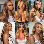 13x4/13x6 HD Lace Front Wigs Body Wave 4/27 Highlight Human Hair Wigs Customized Piano Color - Ossilee Hair