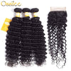 Real 9A Grade Virgin Hair Deep Wave 3Pcs Deep Wave With Lace Closure - Ossilee Hair