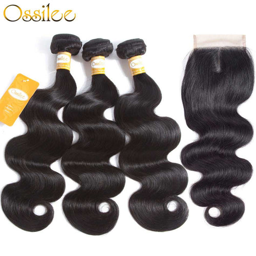 Real 9A Unprocessed Virgin Hair Body Wave With 4x4 Lace Closure - Ossilee Hair