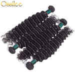 Real 9A Brazilian Deep Wave 2/3Bundles With 13x4 Pre-Plucked Lace Frontal 100% Human Hair Weave - Ossilee Hair