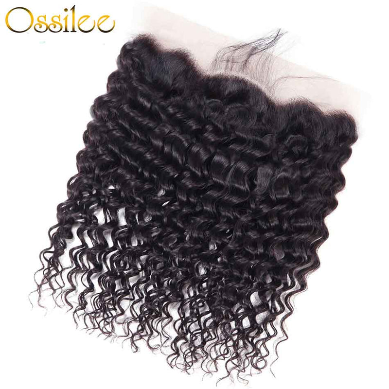 Real 9A Brazilian Deep Wave 2/3Bundles With 13x4 Pre-Plucked Lace Frontal 100% Human Hair Weave - Ossilee Hair