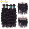 Real 9A Brazilian Deep Wave 2/3Bundles With 13x4 Pre-Plucked Lace Frontal 100% Human Hair Weave - Ossilee Hair