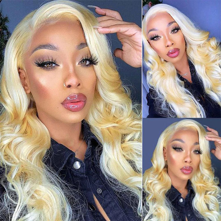 5x5/6x6 HD Transparent Lace Wigs 613 Blonde Human Hair Closure Wig Brazilian Body Wave 10A Grade - Ossilee Hair