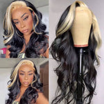 4x4/13x4 Highlight HD Lace Front Wigs Body Wave Skunk Stripe Highlight Lace Front Human Hair Wigs - Ossilee Hair