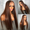 Color 4 Chocolate Brown Lace Front Wigs 4x4/13x4 Straight Human Hair Closure Wigs 10A Grade - Ossilee Hair