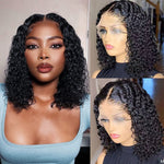 13x4 HD Lace Front Wigs Jerry Curly Bob Wig Afro Kinky Curly Short Bob Lace Wig 10A Grade 180% 250%Density - Ossilee Hair