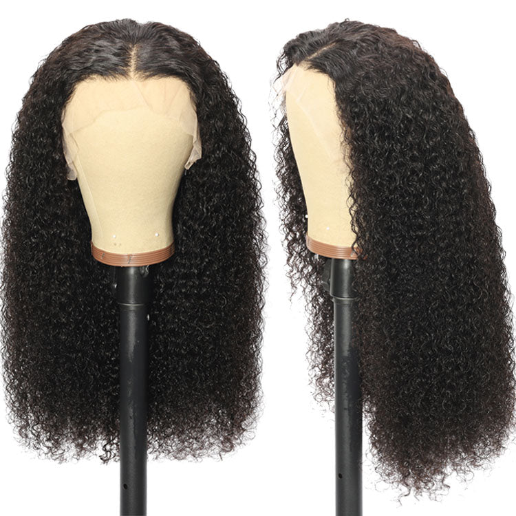 Cheap Invisible 13x4 HD Transparent Lace Front Wig Brazilian Jerry Curly Virgin Human Hair Wigs 9A Grade - Ossilee Hair