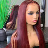 5x5 HD Lace Closure Wigs Straight/Body Wave Burgundy Lace Front Wig Red 99j Colored Human Hair Wigs - Ossilee Hair