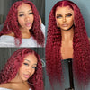 13x4 Water Wave Burgundy 99J Lace Front Wigs 10A Brazilian Virgin Human Hair - Ossilee Hair