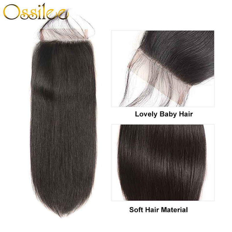 5x5 Lace Closure With Hair Bundles New Arrival Brazilian Straight Hair With 5x5 Lace Closure - Ossilee Hair