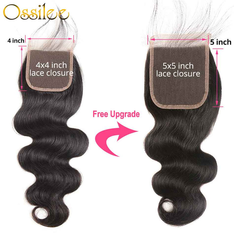 5x5 Lace Closure With Hair Bundles New Arrival Brazilian Body Wave With 5x5 Lace Closure - Ossilee Hair