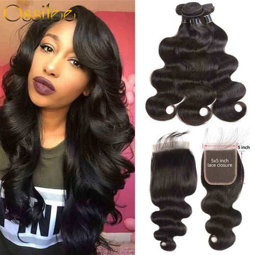 5x5 Lace Closure With Hair Bundles New Arrival Brazilian Body Wave With 5x5 Lace Closure - Ossilee Hair