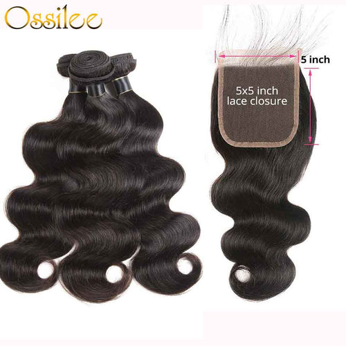 5x5 Lace Closure With Hair Bundles New Arrival Brazilian Body Wave With 5x5 Lace Closure - Ossilee Hair