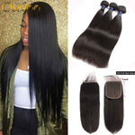 5x5 Lace Closure With Hair Bundles New Arrival Brazilian Straight Hair With 5x5 Lace Closure - Ossilee Hair