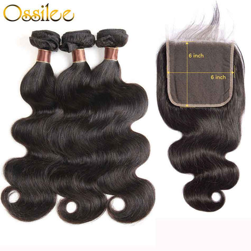 6x6 Lace Closure With Hair Bundles New Arrival Brazilian Body Wave With 6x6 Lace Closure - Ossilee Hair