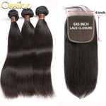 6x6 Lace Closure With Hair Bundles New Arrival Brazilian Straight Hair With 6x6 Lace Closure - Ossilee Hair
