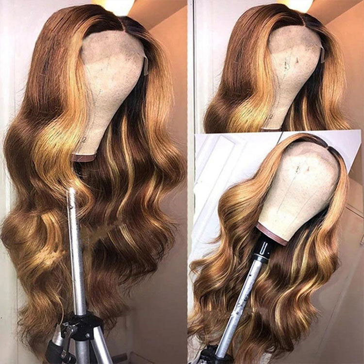 5x5 HD Lace Closure Wig Body Wave Highlight Human Hair Wigs 180% 250% Density 10A Grade - Ossilee Hair