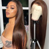 Color 4 Chocolate Brown Lace Front Wigs 4x4/13x4 Straight Human Hair Closure Wigs 10A Grade - Ossilee Hair