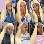 5x5/6x6 HD Transparent Lace Wigs 613 Blonde Straight Brazilian Human Hair Closure Wig - Ossilee Hair