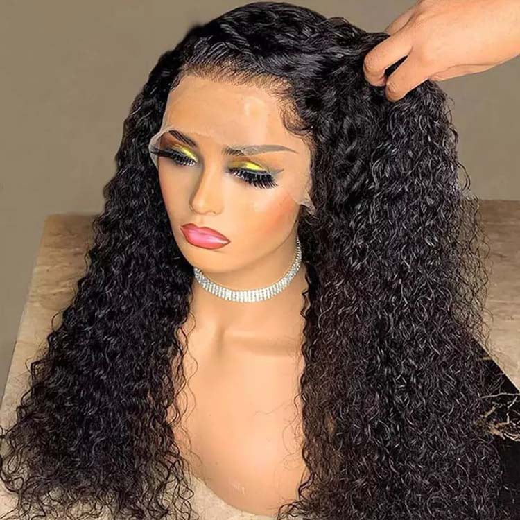 Cheap Invisible 13x4 HD Transparent Lace Front Wig Brazilian Jerry Curly Virgin Human Hair Wigs 9A Grade - Ossilee Hair