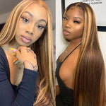 13x4/13x6 HD Lace Front Wigs Straight 4/27 Highlight Human Hair Wigs Customized Piano Color - Ossilee Hair