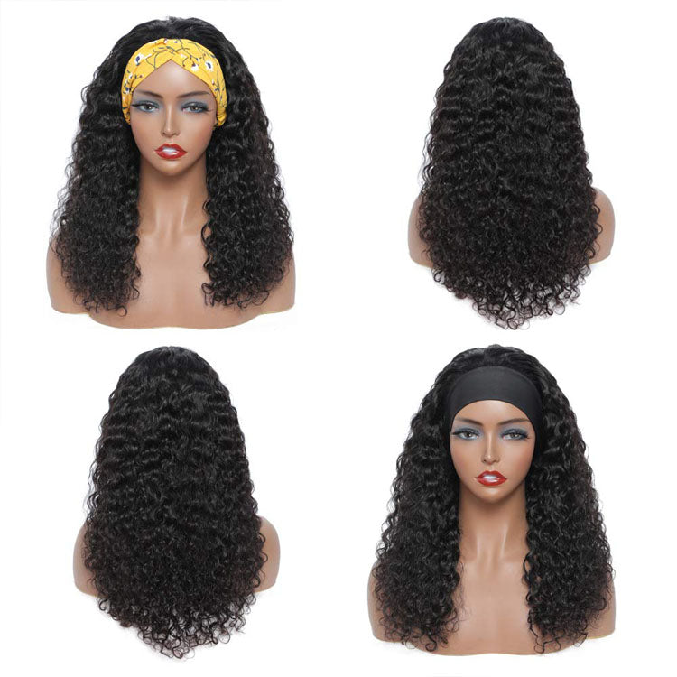 Water Wave Headband Wigs Fashion Glueless Thick Human Hair Wigs 10A Grade Human Hair Wig - Ossilee Hair