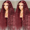 5x5 Water Wave HD Lace Closure Wig 99j Burgundy Lace Wig for Women Brazilian Virgin Hair - Ossilee Hair