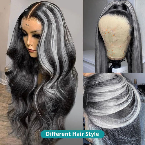 New Arrival Highlight Human Hair Wigs Platinum Blonde Straight Lace Front Wigs 5x5 HD Transparent Lace Closure Wigs - Ossilee Hair