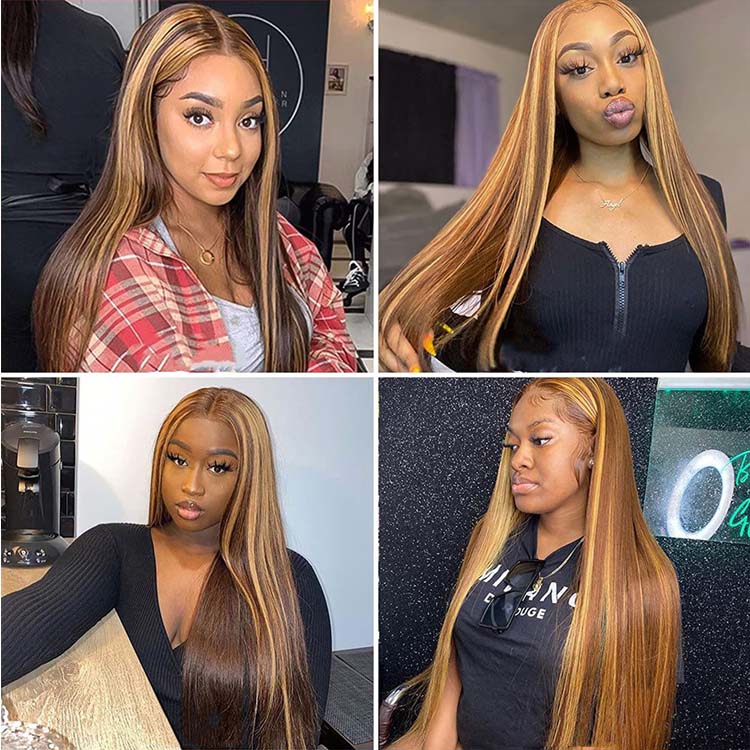 Ossilee Hair 13x4 Highlight Lace Front Wigs Blonde Highlight Brazilian Virgin Human Hair Lace Wig - Ossilee Hair