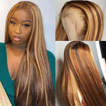 13x4/13x6 HD Lace Front Wigs Straight 4/27 Highlight Human Hair Wigs Customized Piano Color - Ossilee Hair