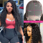 Kinky Curly Hair 5x5 HD Lace Closure Wigs Glueless Human Hair Wigs Transparent Closure Wig10A Grade - Ossilee Hair