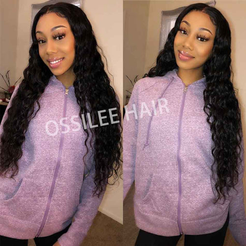 Real 9A Water Wave Virgin Hair 3Bundles With 13x4 Pre-Plucked Lace Frontal - Ossilee Hair