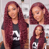 5x5 Water Wave HD Lace Closure Wig 99j Burgundy Lace Wig for Women Brazilian Virgin Hair - Ossilee Hair