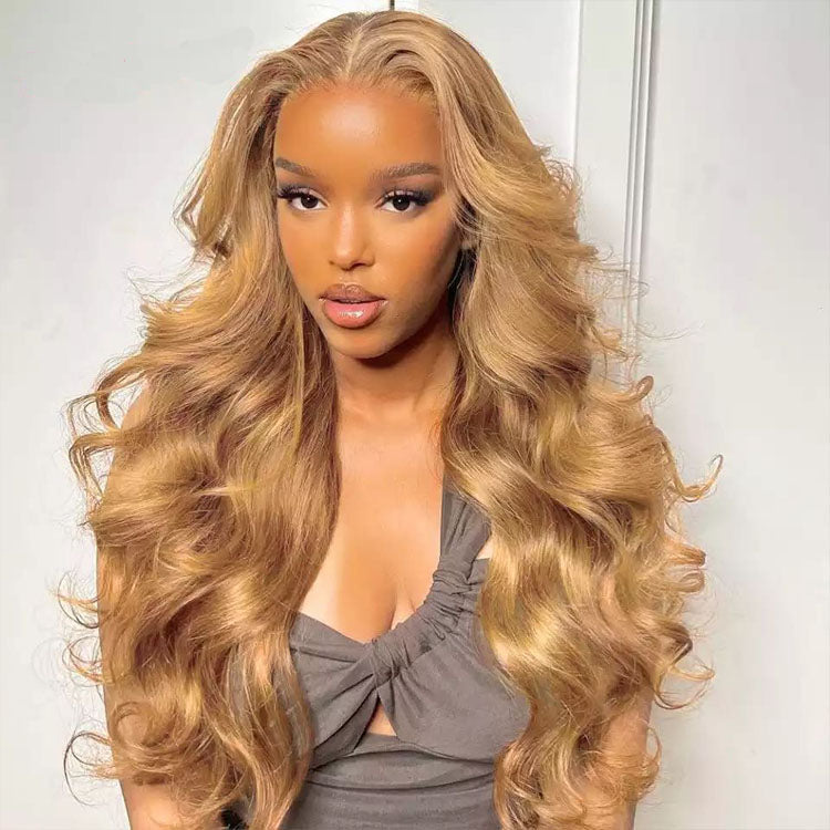 27 Color Honey Blonde 13x4 Body Wave HD Lace Front Wigs 10A Raw Virgin Human Hair - Ossilee Hair