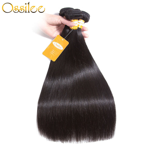 3 Bundles 9A Malaysian Straight Virgin Hair Weave No Shedding ,Can Be Dyed - Ossilee Hair