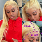 13x6 Blonde Straight Lace Front Wigs Brazilian Virgin Human Hair Pre Plucked Glueless Lace Wigs - Ossilee Hair