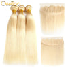 Brazilian Straight #613 3Bundles With 1 Piece 13x4 Lace Frontal Shiny and soft Color Hair - Ossilee Hair