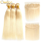 Brazilian Straight #613 3Bundles With 1 Piece 13x4 Lace Frontal Shiny and soft Color Hair - Ossilee Hair