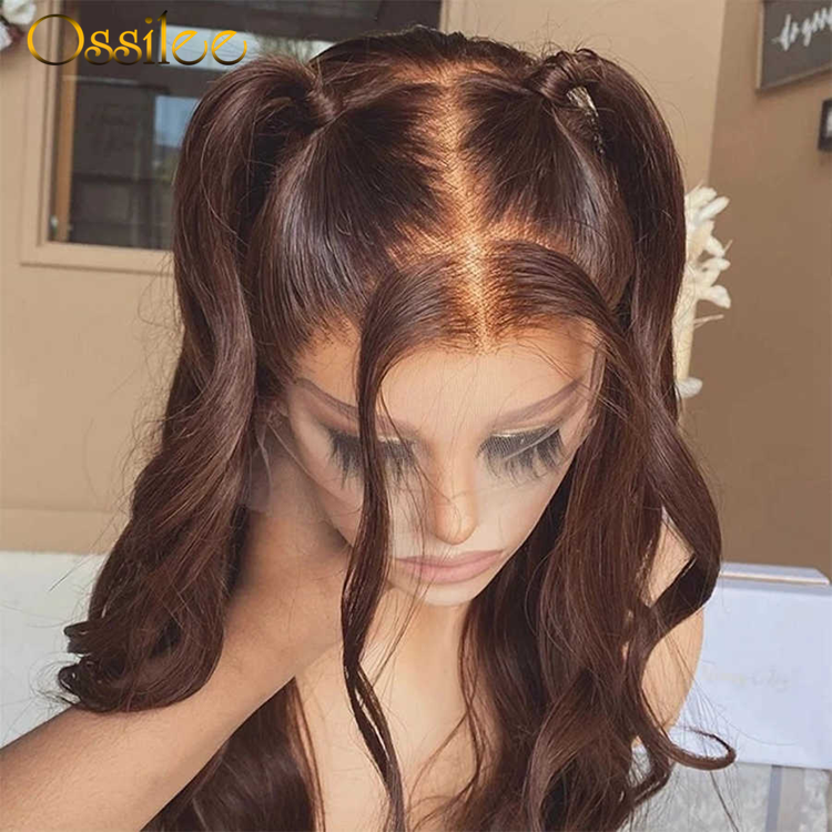 Color 4 Chocolate Brown Lace Front Wigs 5x5/13x6 Body Wave Human Hair HD Lace Wigs 10A Grade - Ossilee Hair