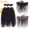 2/3Bundles With 13x4 Pre-Plucked 9A Deep Wave Lace Frontal Natural Color 100% Human Hair Weave - Ossilee Hair